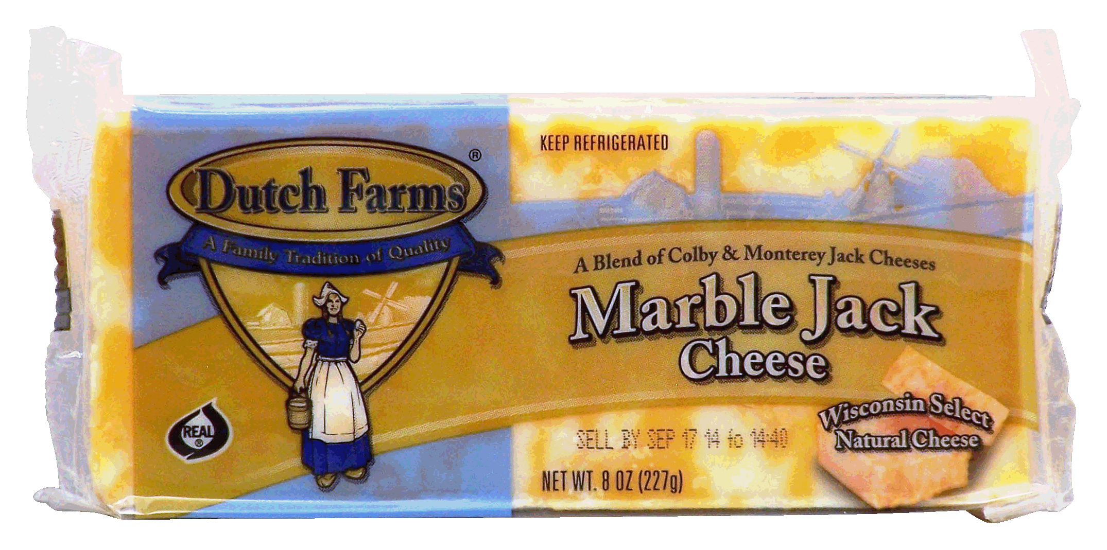 Dutch Farms Wisconsin Select marble jack, blend of colby & monterey jack cheese Full-Size Picture